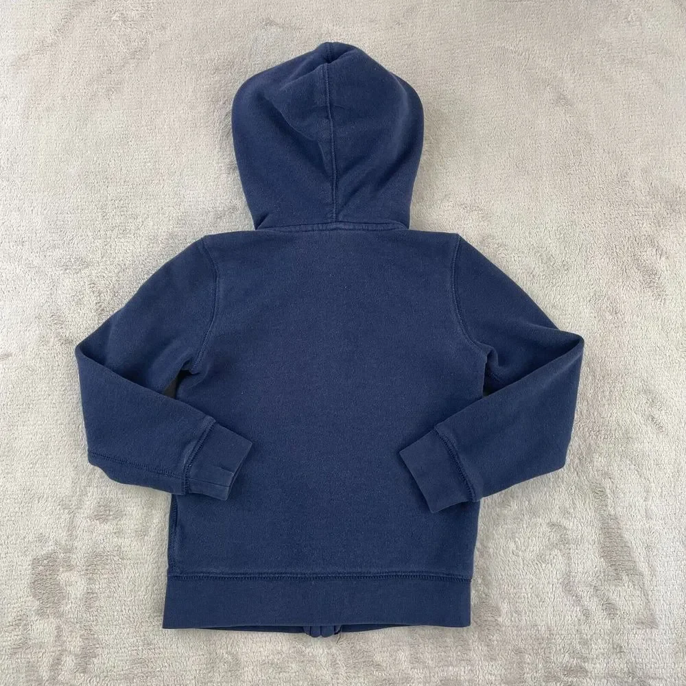 Polo Ralph‎ Lauren Hoodie Kids 6 Navy Blue Full Zip Pink Pony Long Sleeve Preppy